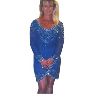 Oleg Cassini Dress Womens Black Tie  Size 12